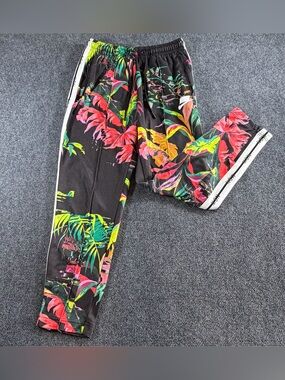 Nike Sportswear NSW Tropical Floral Track Pants Joggers Large Black Palm Trees